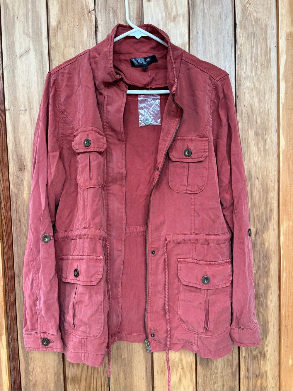 Black Label C'est Toi Rust Red Lyocell Utility Anorak Jacket Large